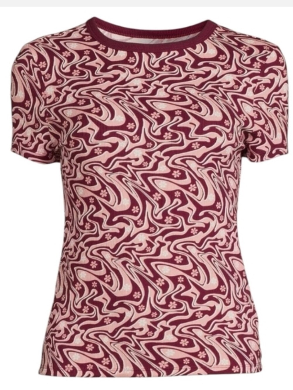 No Boundaries Juniors Retro Look Hippie Tee Shirt, Flower Power!
